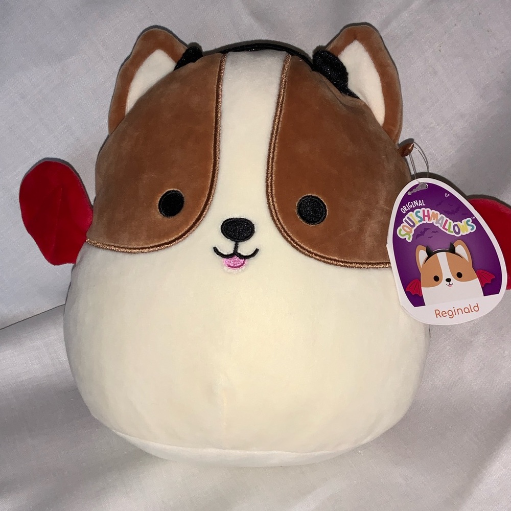 Squishmallows Reginald 8” Corgi Wearing Halloween Devil Costume Plush NWT Dog